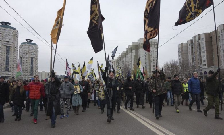 The fascist Russian March in Moscow